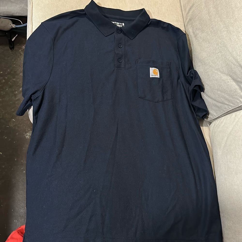 Carhartt loose fitting navy collared shirt